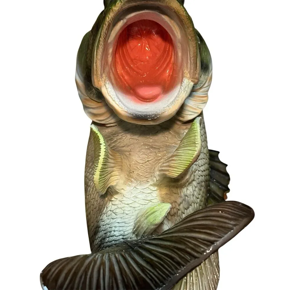 Bass Fish Wine Bottle Holder Decorative Kitchen Bar Display Rustic Gift